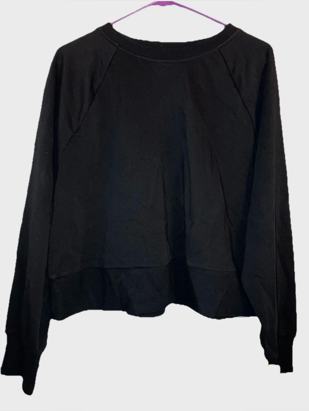 All in Motion Women's Solid Black Baja Cropped Pullover Sweatshirt 2 Sizes NWT